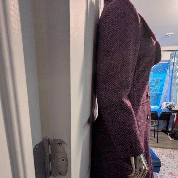 Women's Purple Pea Coat - Picture 3 of 10